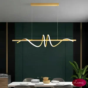 Lámpara Colgante color Dorado con luz led