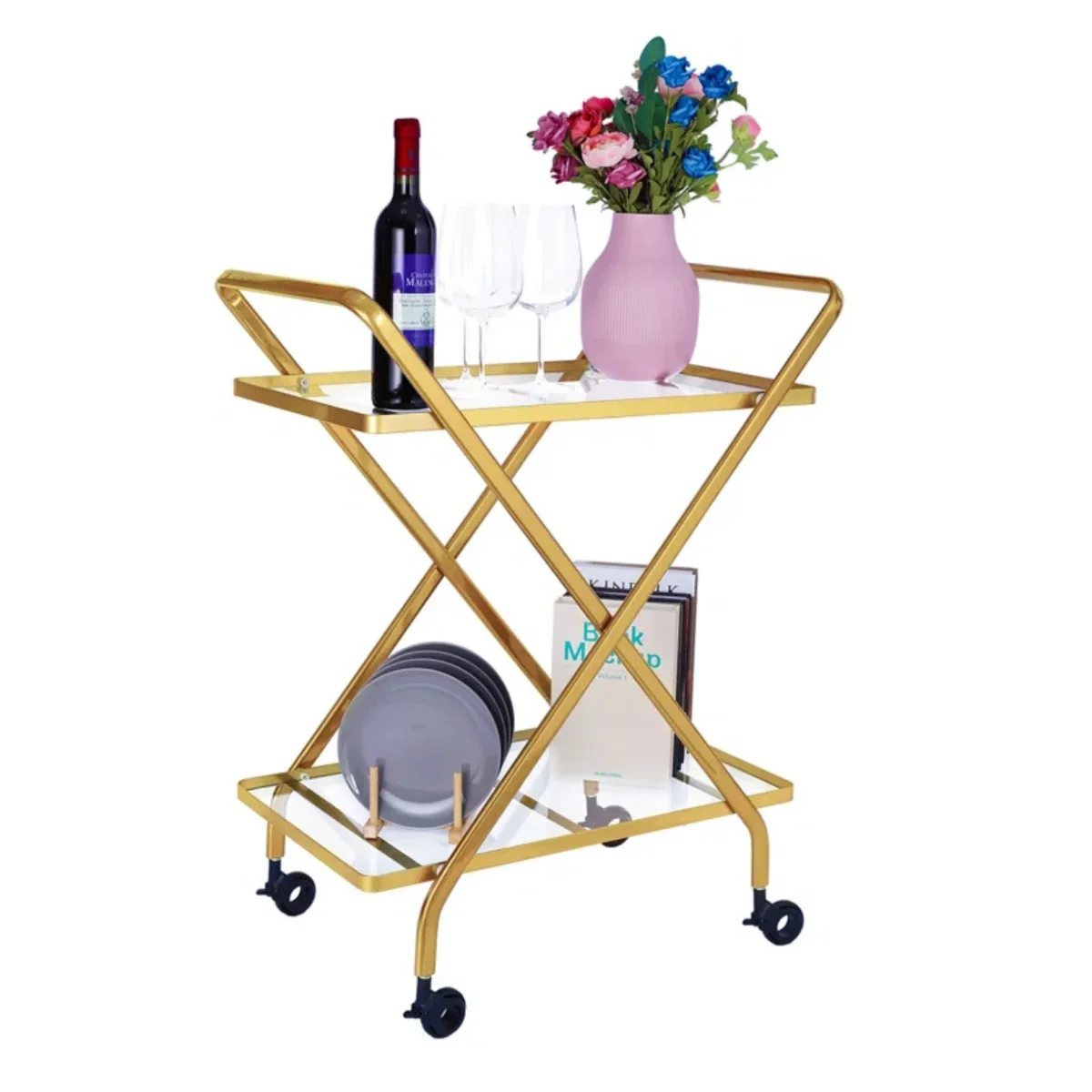 Carrito Bar de Lujo en Hierro y Vidrio - Imagen 4