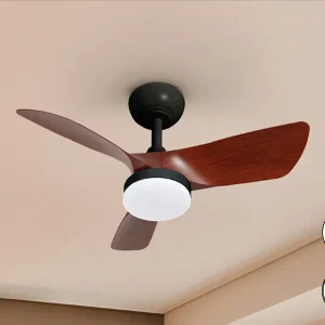 Tropic- Ventilador Negro/Nogal