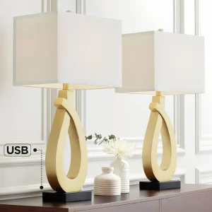 Lámpara de mesa Set x 2 Unidades En Acabados Dorados