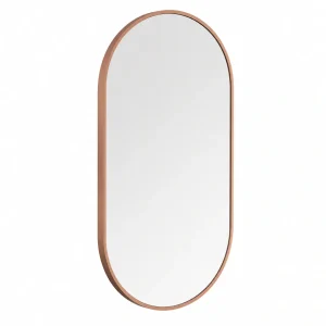Espejo LED Retroiluminado para Baño y Vestidor, Marco Negro Mate, Luz Triled, Interruptor Táctil, Anti-Niebla, 50x90cm, Oro Rosa