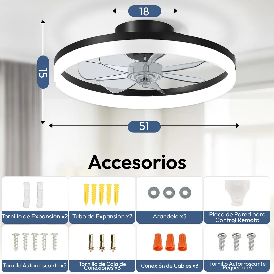 Lámpara de Techo con Ventilador eclipse Minimalist - Imagen 5
