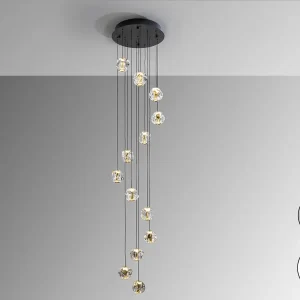 Zaria-Lamp 13L- Negro/Oro/Transp D60 Dim