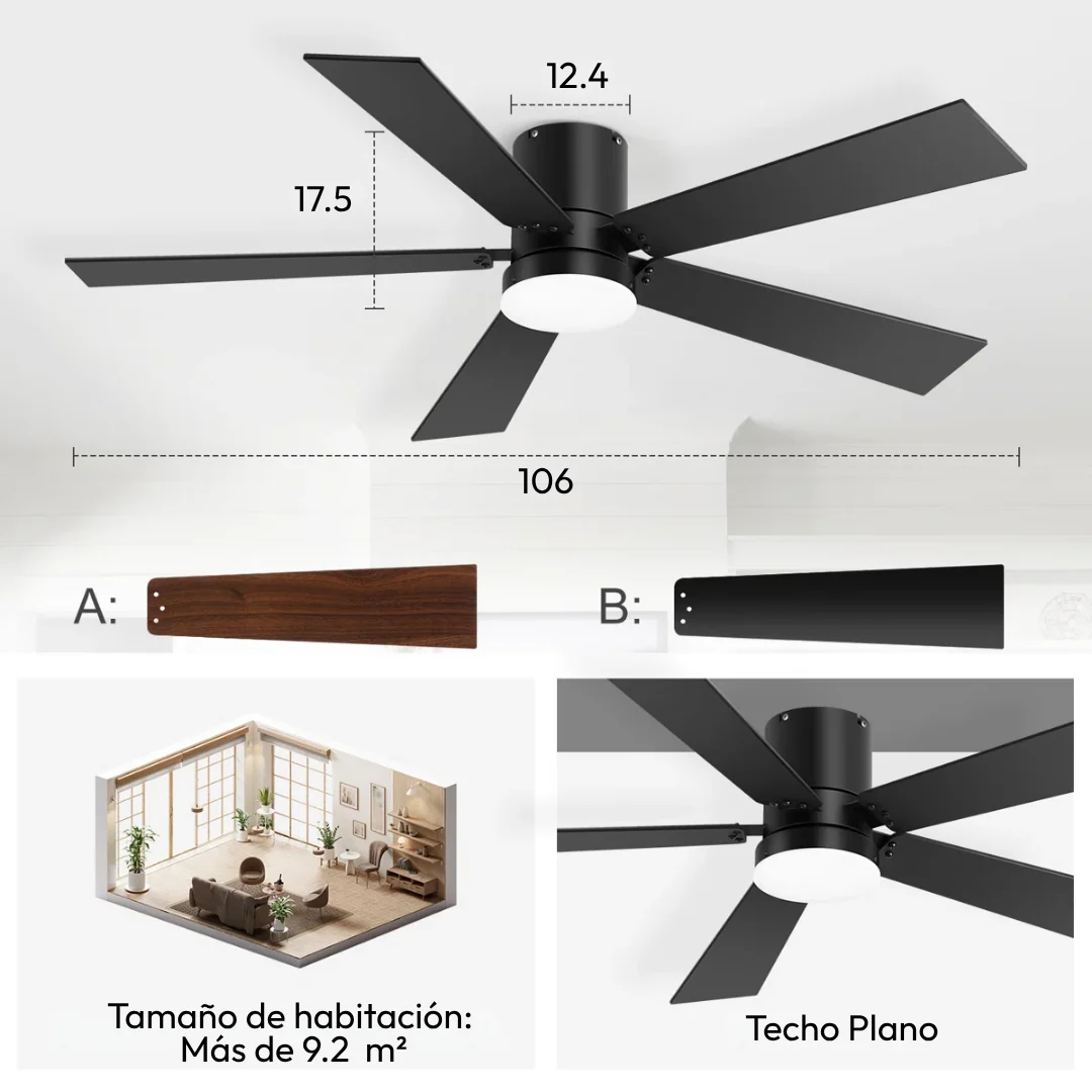 Set x 2 Ventiladores de Techo Empotrados Noir Dual - Imagen 6