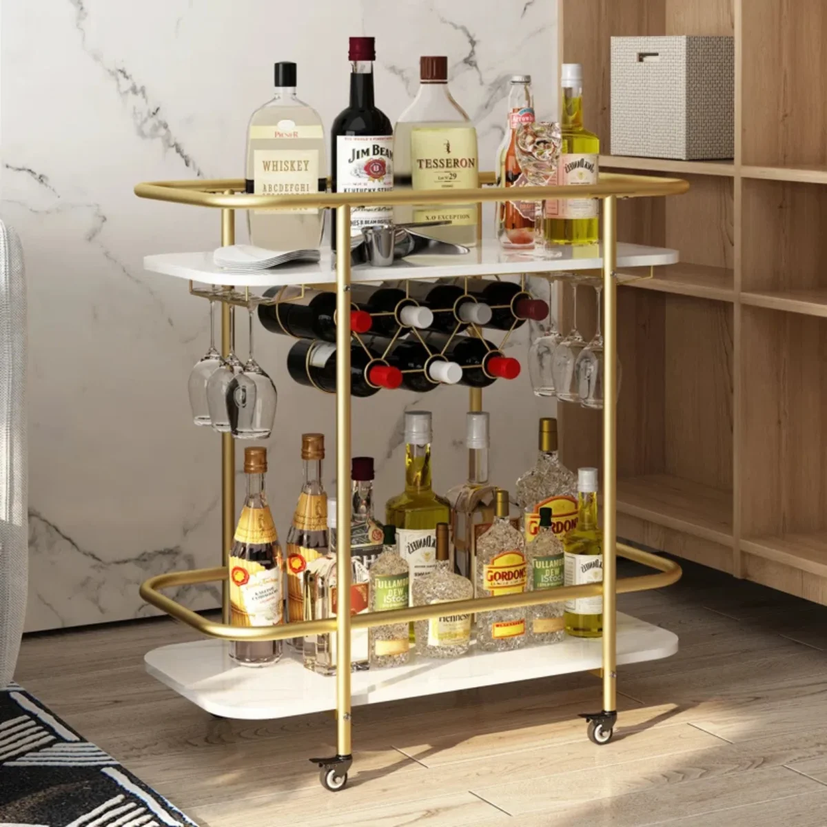 Carrito de Bar estilo Mármol