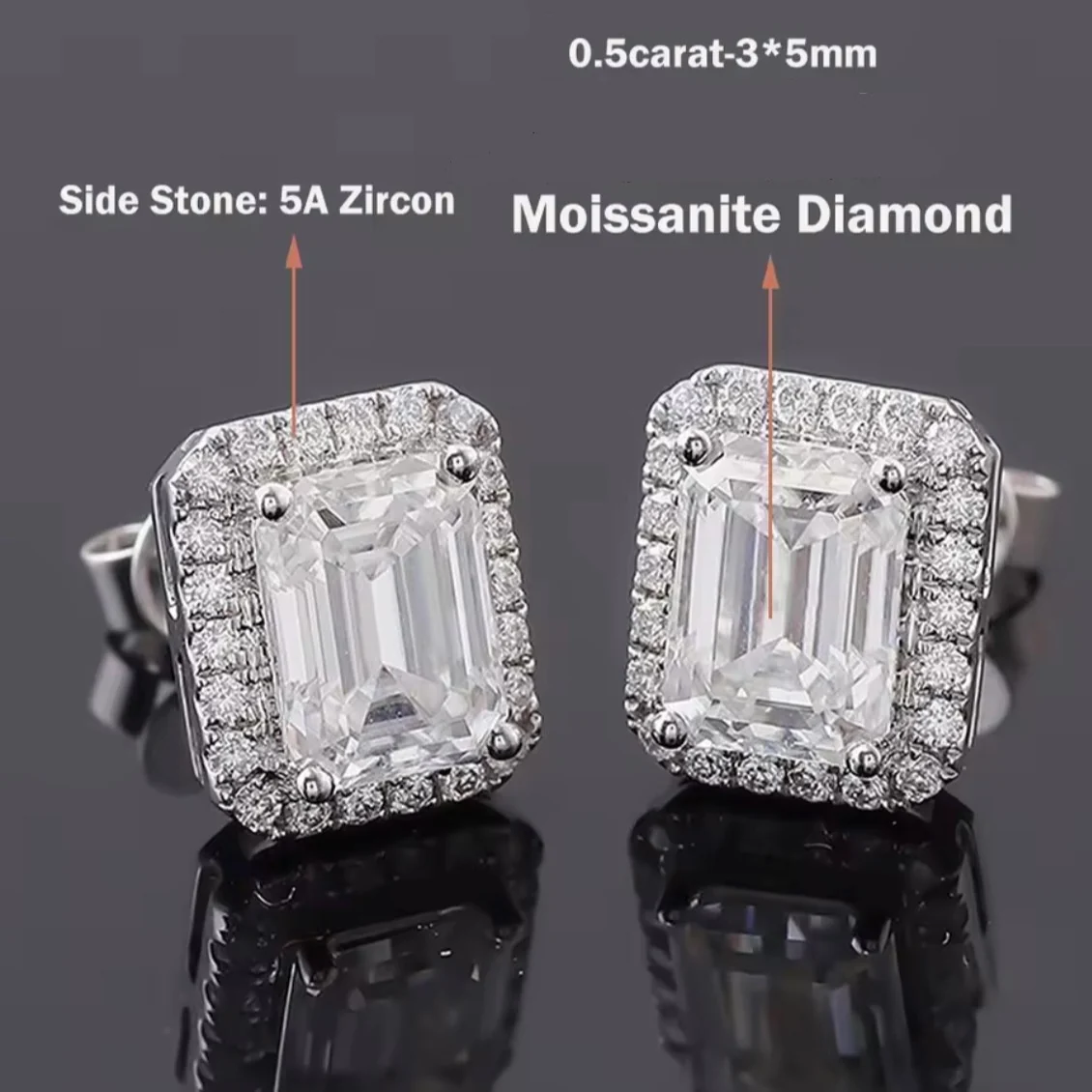 Aretes Emerald Cut - Imagen 5