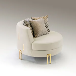 Viena-Sillon 1P Blanco-Oro