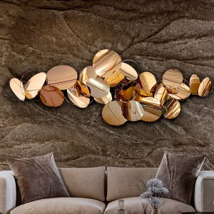 Serenity-Escultura Pared Acero Oro Rosa