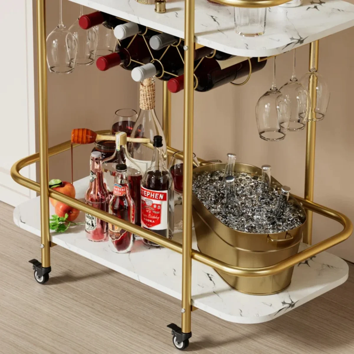 Carrito de Bar estilo Mármol - Imagen 4