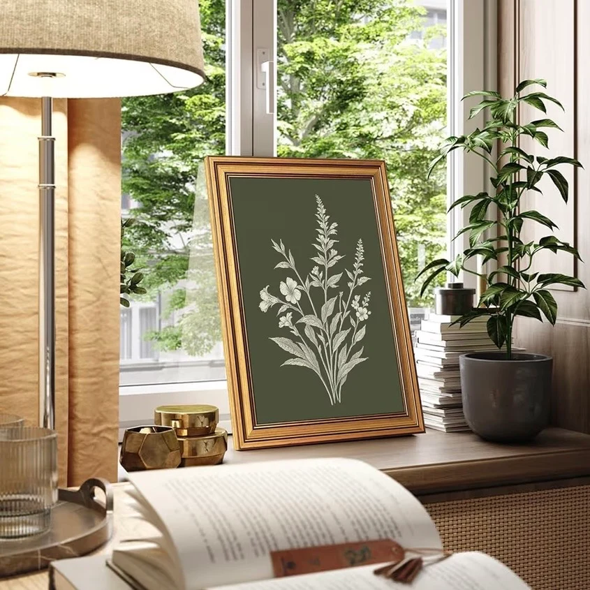 Cuadro Decorativo Verde Floral - Imagen 4