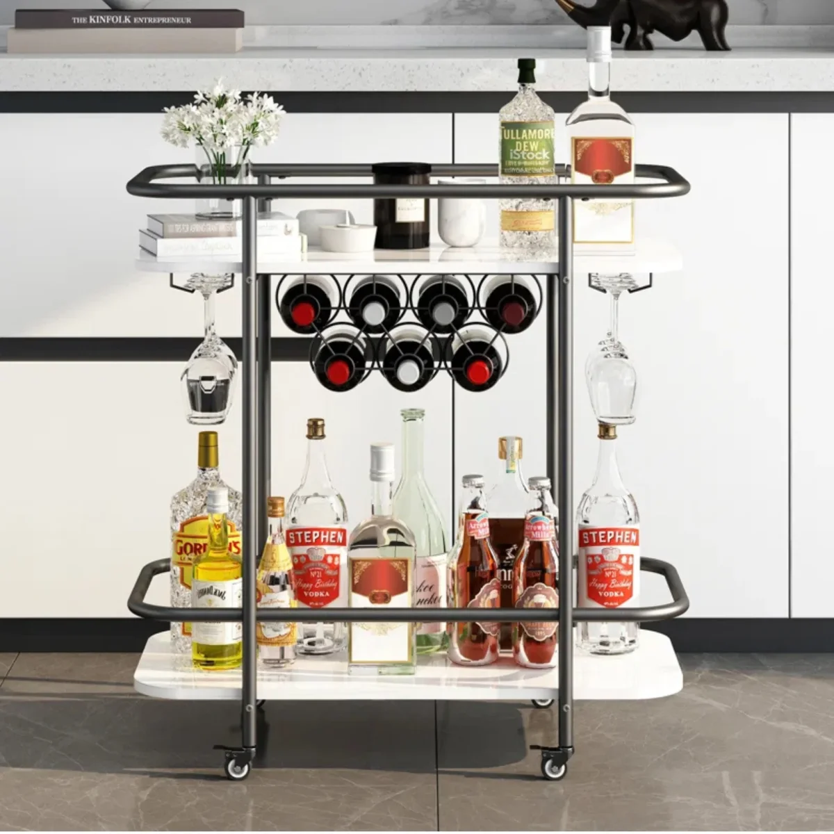 Carrito de Bar estilo Mármol - Imagen 5