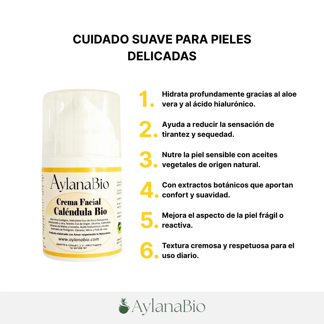 CREMA FACIAL PIEL SENSIBLE CALÉNDULA BIO - Imagen 5