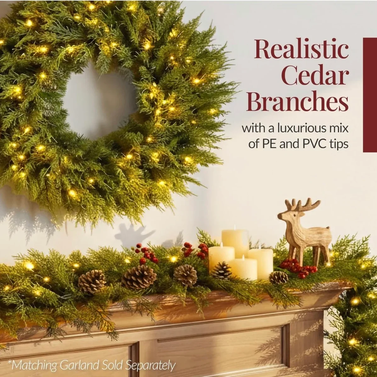 Corona De Navidad XL Cedar - Imagen 6