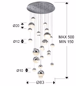 Gran Lamp Sphere Ø80 27L Cromo Cct - Imagen 3